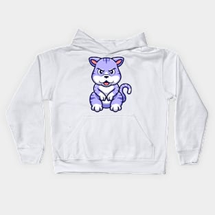 Purple Cat Sitting Cartoon Kids Hoodie